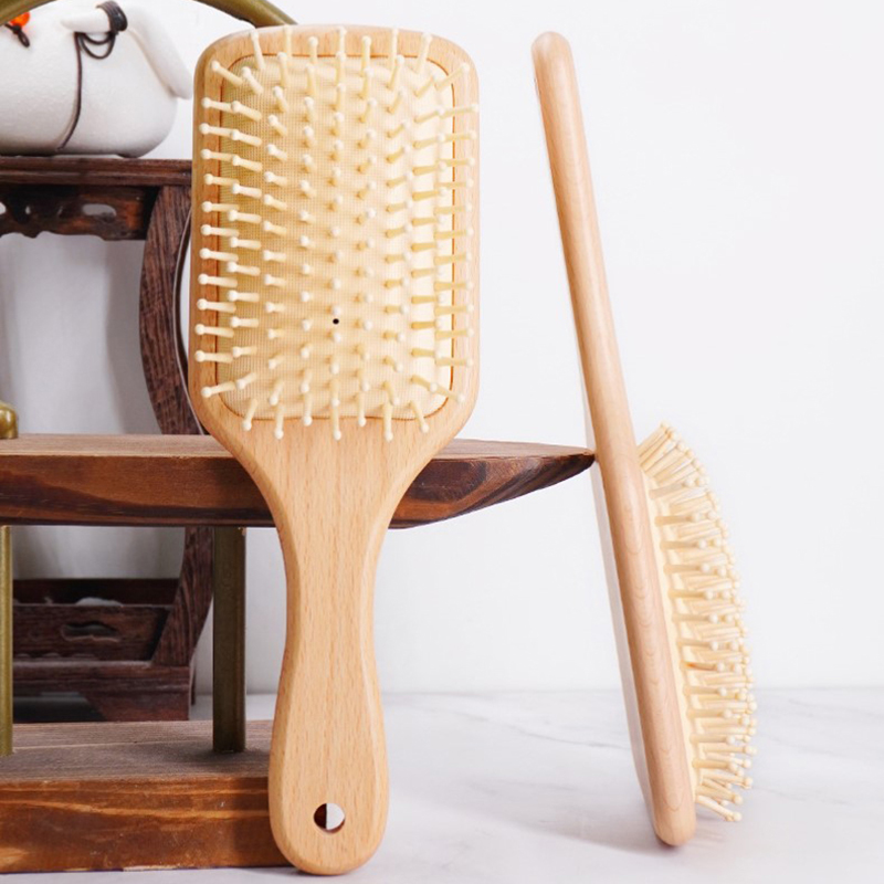 Bamboo Hair Brush - Деревянная расческа с подушкой безопасности, профессиональная