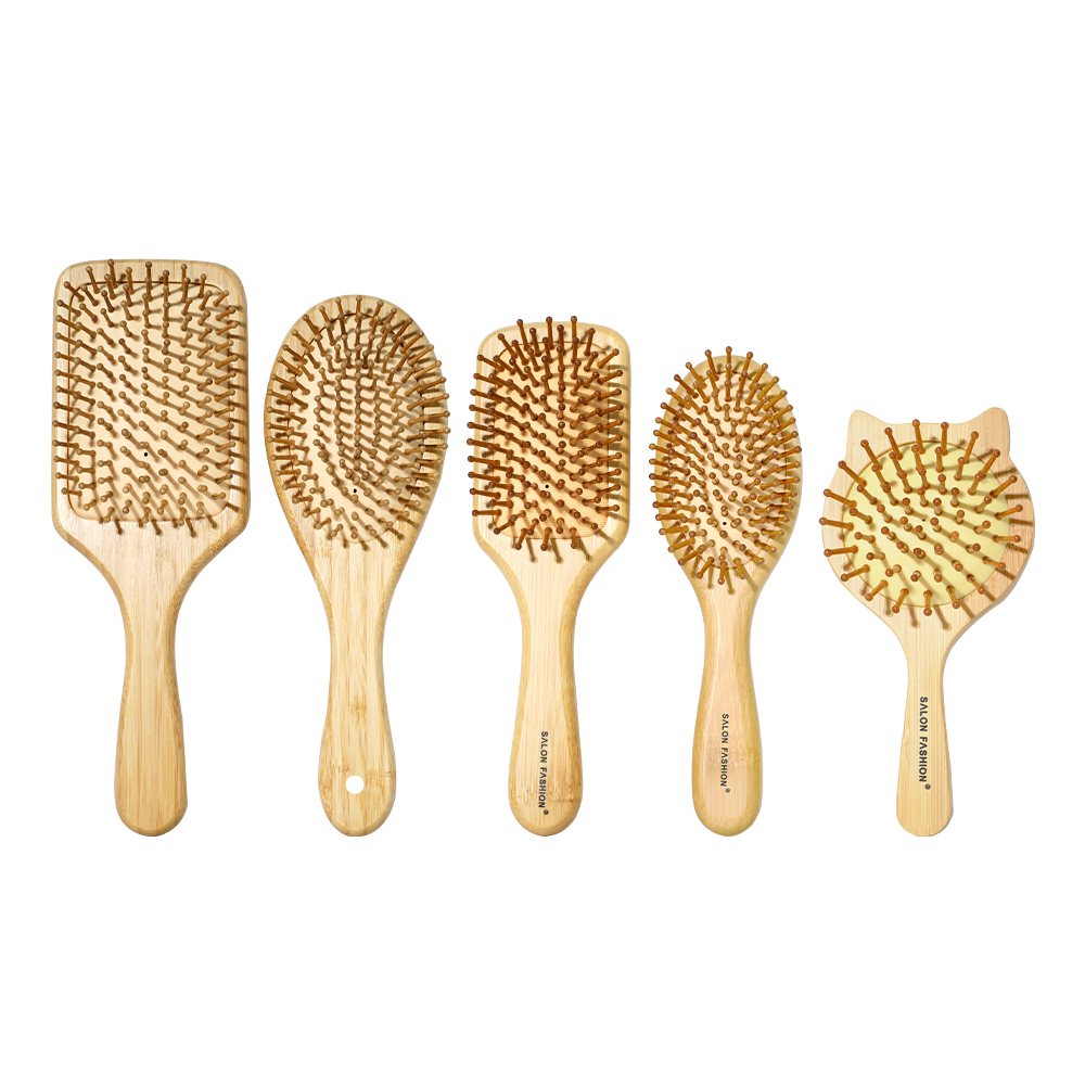 Bamboo Hair Brush - Деревянная расческа с милым котом, бамбуковая